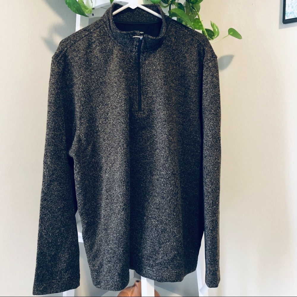 Van Heusen Half Zip Sweater Brown/Grey XL